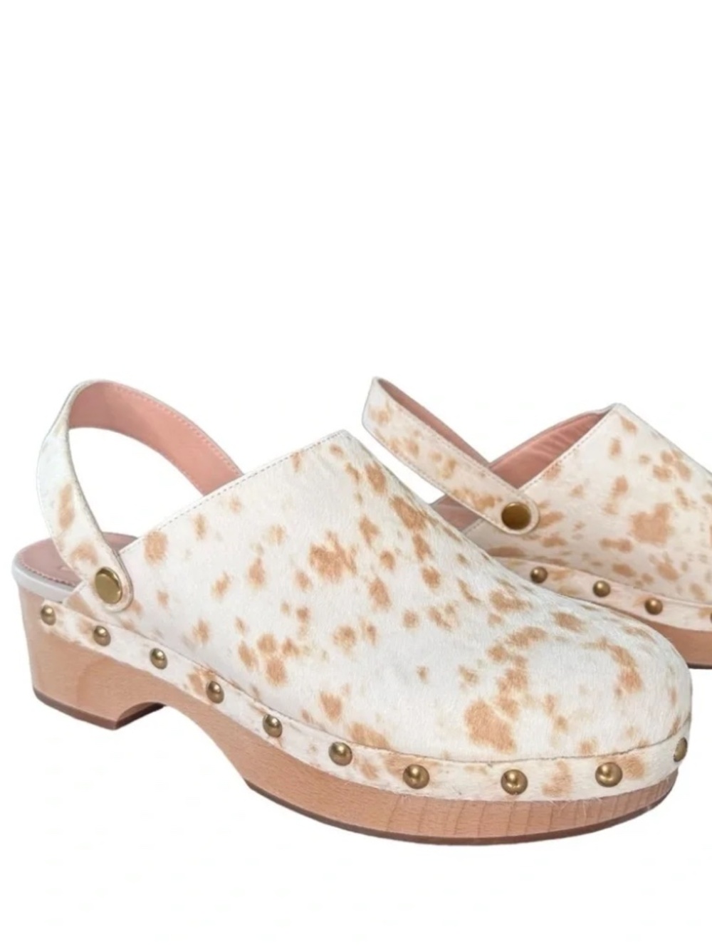 NWOB J.Crew Calf Hair Convertible-Strap Leather Clogs Sz 5.5 Boho Scandi Western